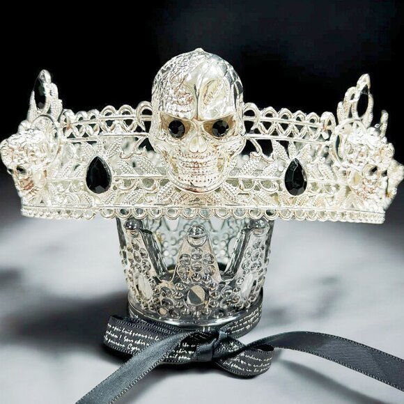 Handmade Other - Silver Skull Crown, Skeleton King Crown, Gothic Crown, Renaissance Faire Crown